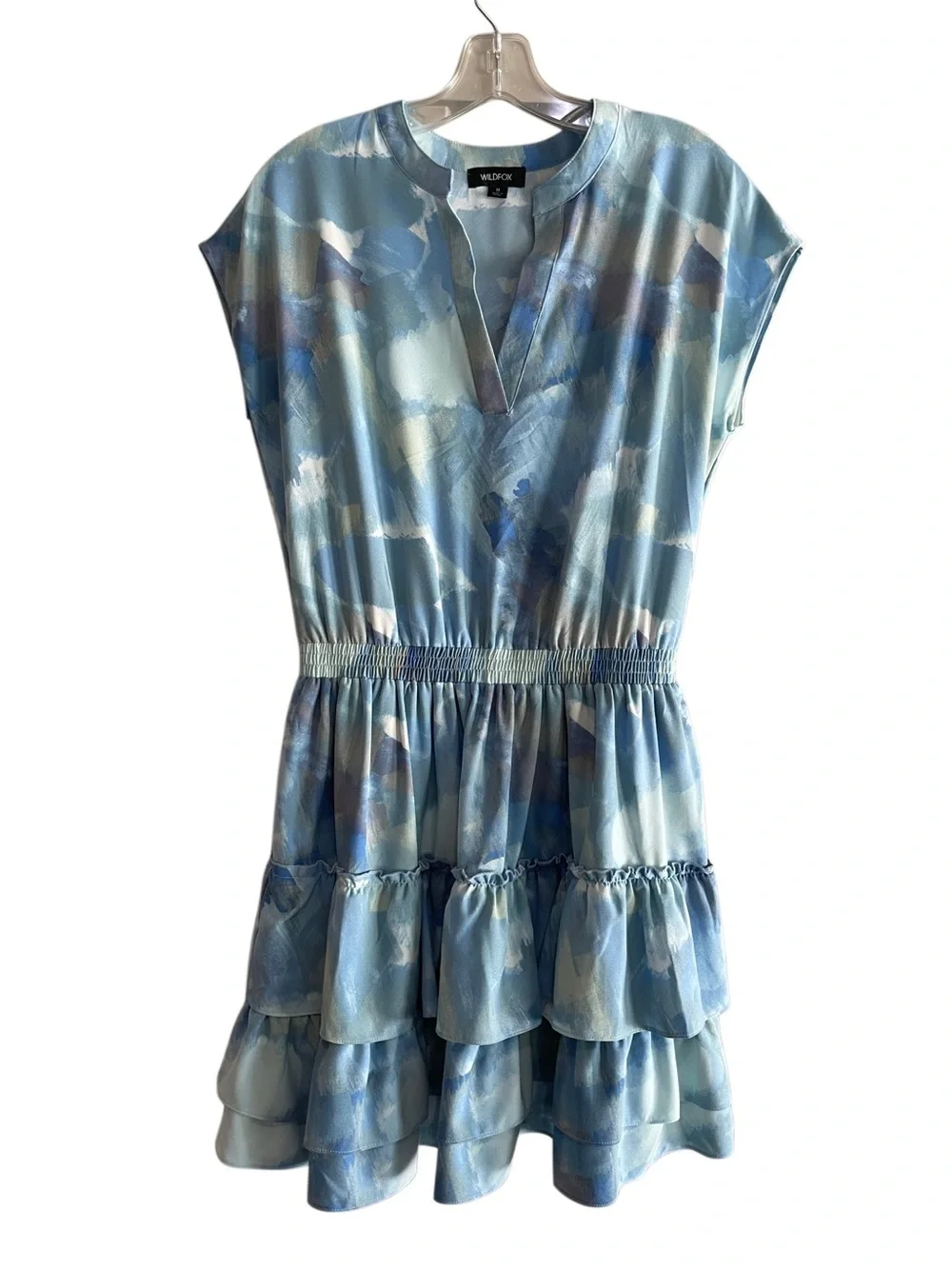Wildfox Blue Tiered Ruffle Mini Dress